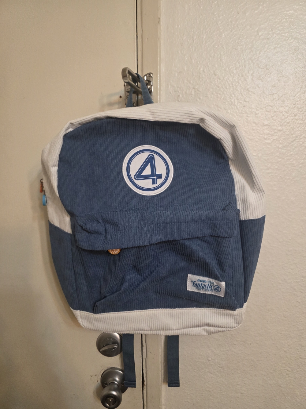 Marvel Corduroy Two-Tone Blue & White Backpack